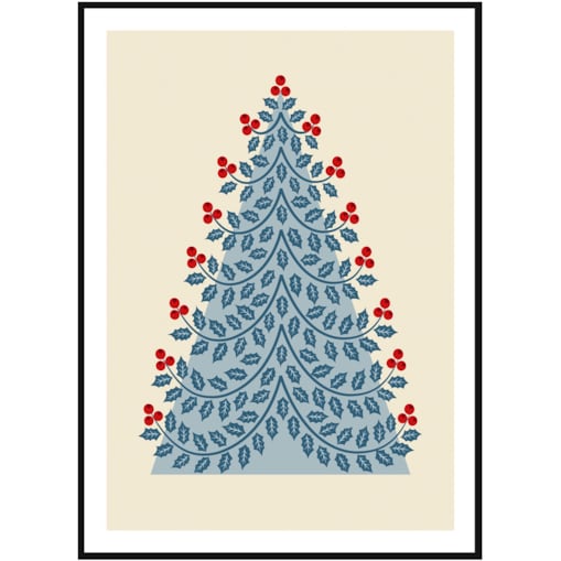 Poster Story, Plakat, Obraz - Niebieska Choinka, wymiary 42 x 60 cm