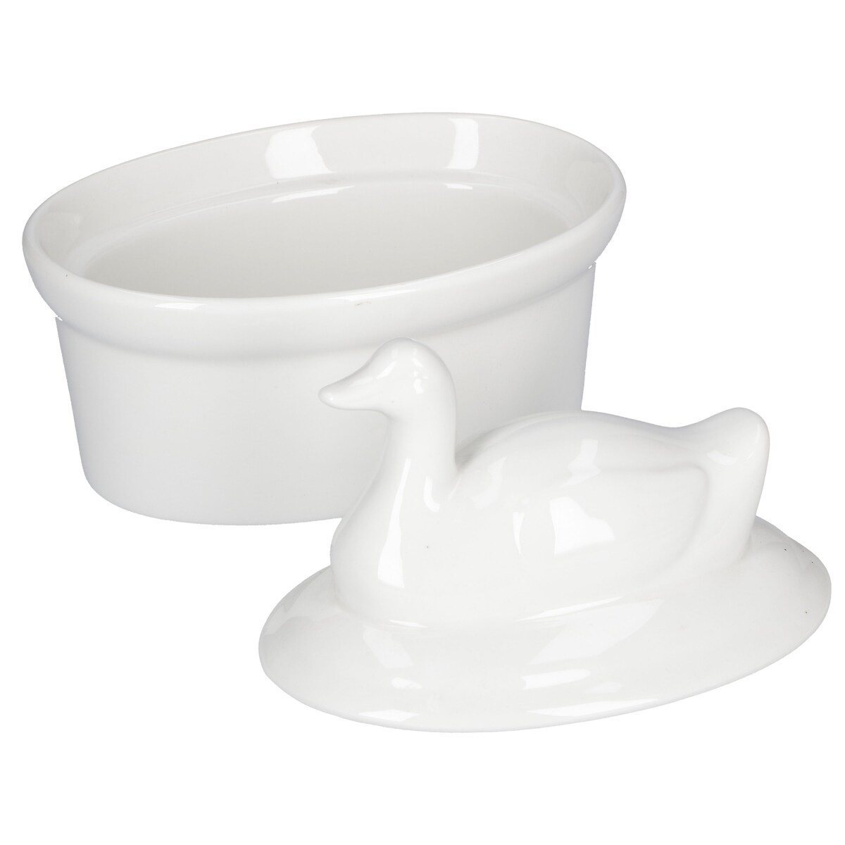 Naczynie do zapiekania Terrine kaczka - Biały, 10 x 7 cm