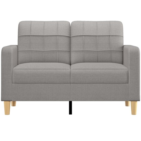 vidaXL Sofa 2-osobowa, jasnoszara, 120 cm, tapicerowana tkaniną