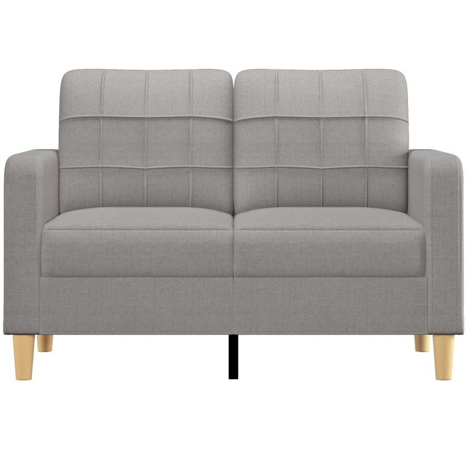 vidaXL Sofa 2-osobowa, jasnoszara, 120 cm, tapicerowana tkaniną