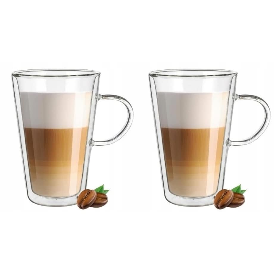 2x SZKLANKA KUBEK termiczna 250 ml podwójna ścianka na kawę herbatę napoje