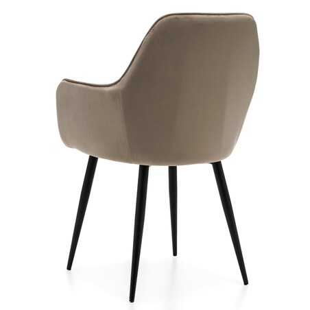 Krzesło tapicerowane EMILIA ciemnobeżowa welur salon jadalnia