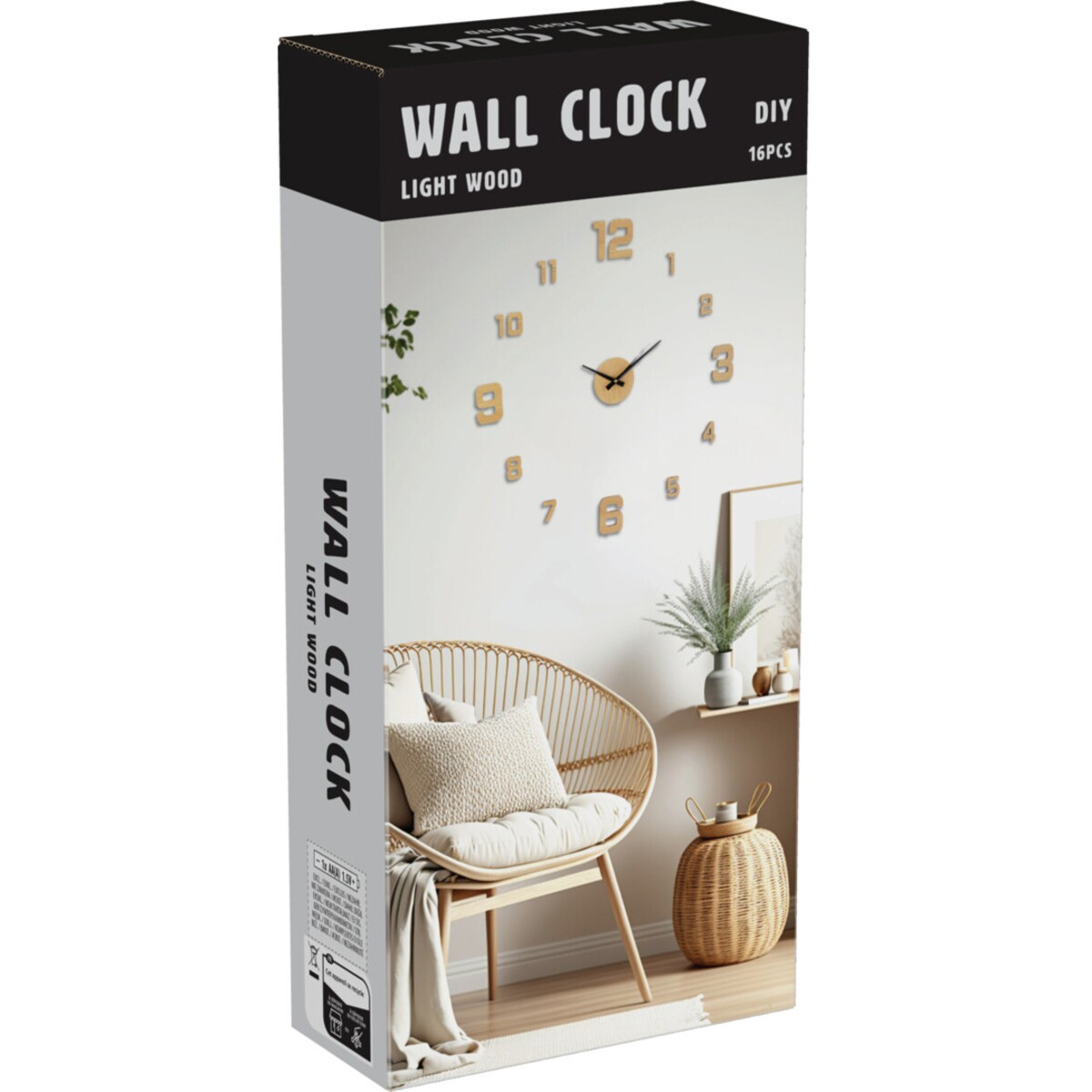 Zegar ścienny 3D TETI do przyklejania