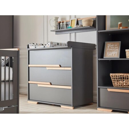 Komoda dla dzieci SNAP 100 trzyszufladowa-szary