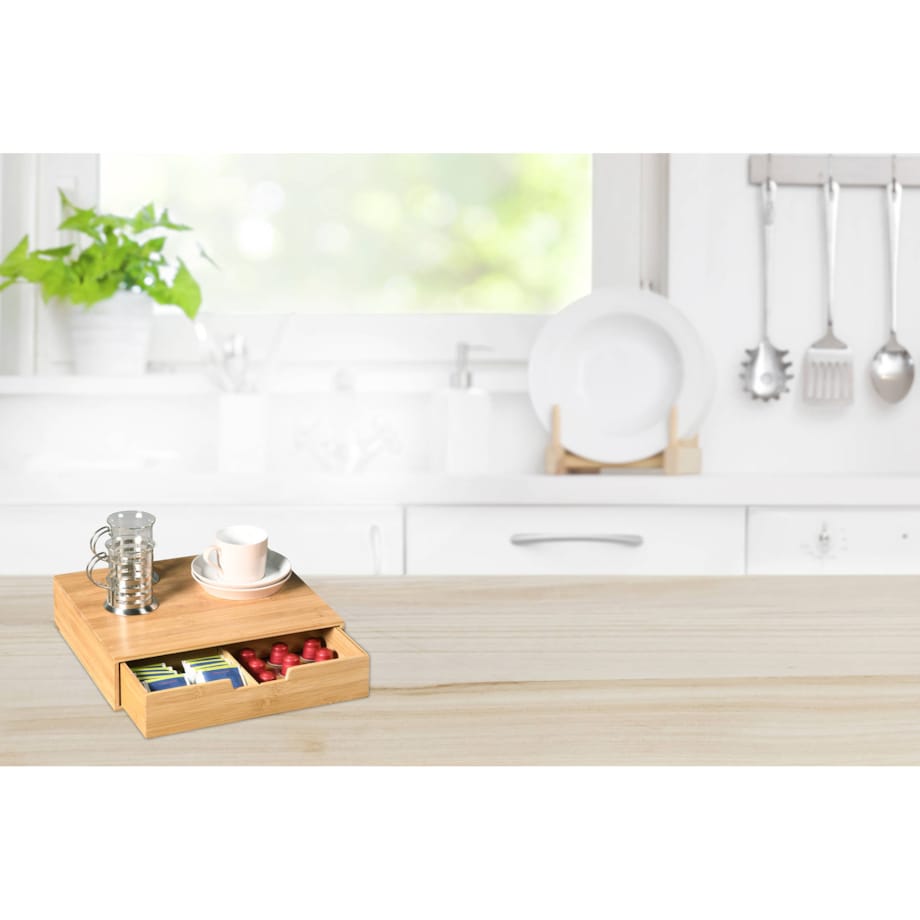 Pojemnik na kapsułki do kawy, bambus, 34 x 31 cm, Kesper