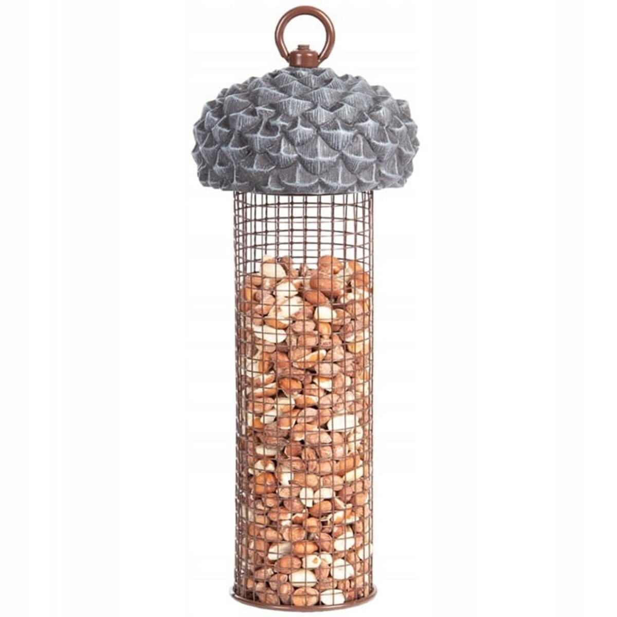 Karmnik dla Ptaków Wiszący na orzechy i ziarno 28 cm w Kształcie żołędzia