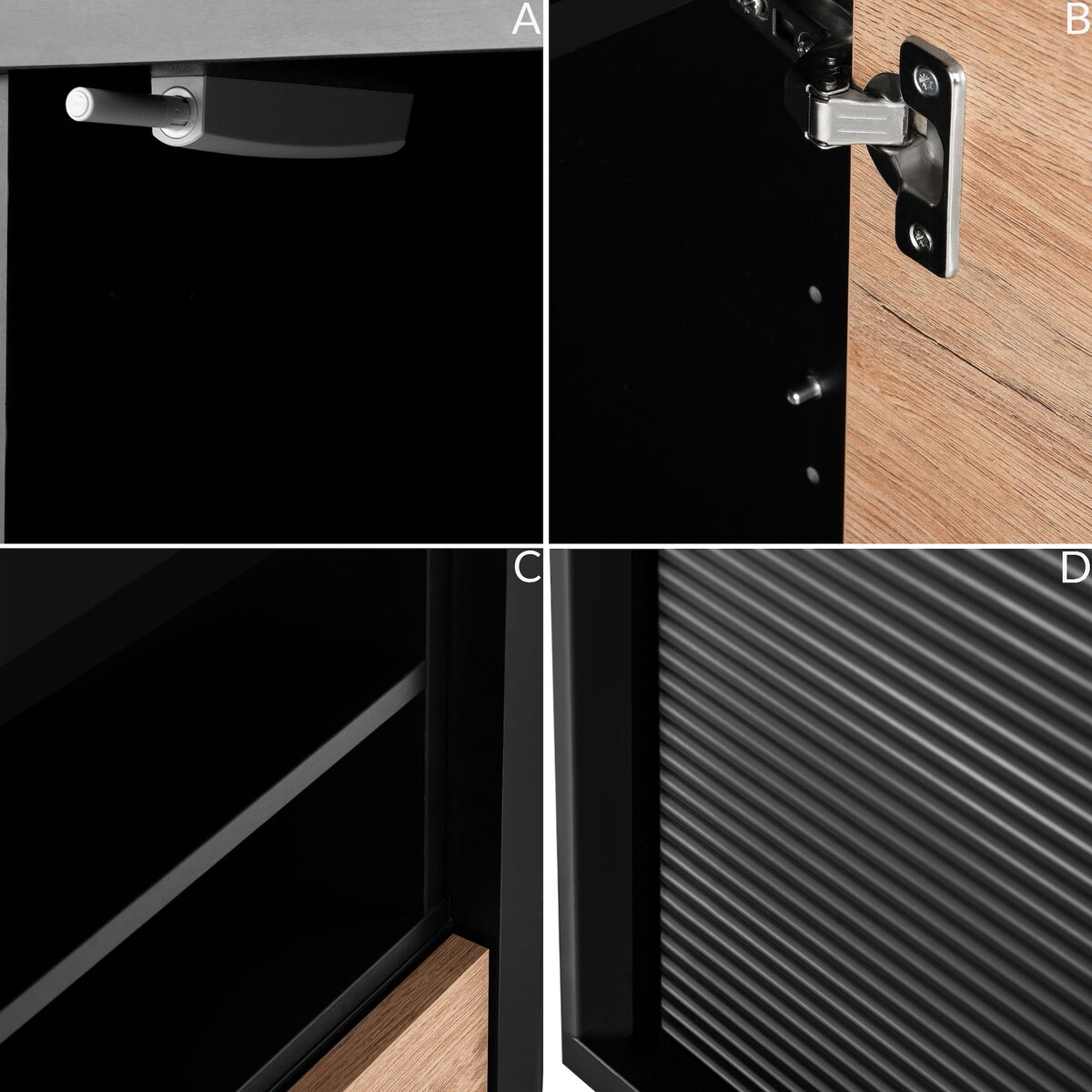 KONSIMO LOFTY Wysoki regał z ryflowaniem