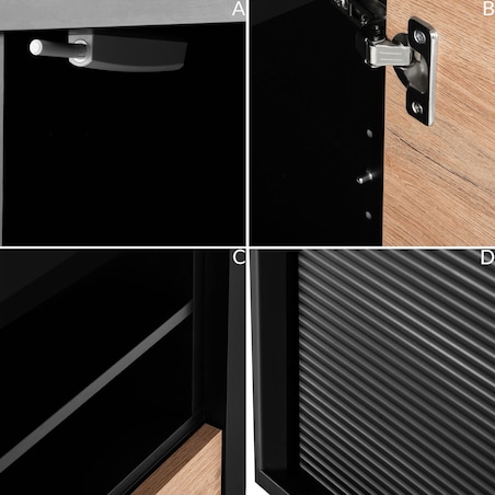 KONSIMO LOFTY Wysoki regał z ryflowaniem