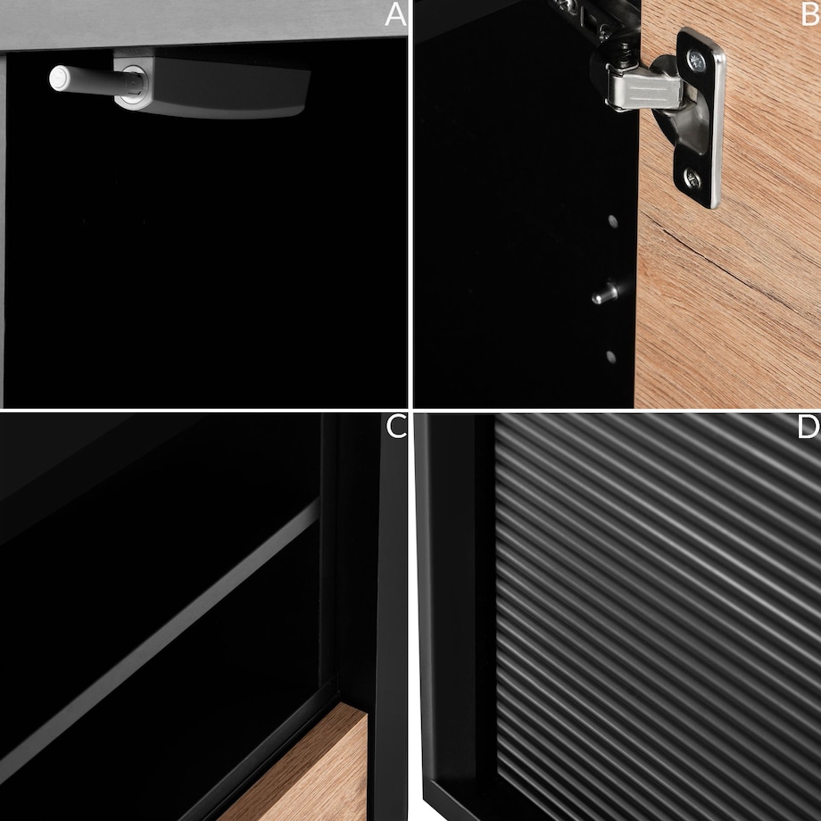 KONSIMO LOFTY Wysoki regał z ryflowaniem