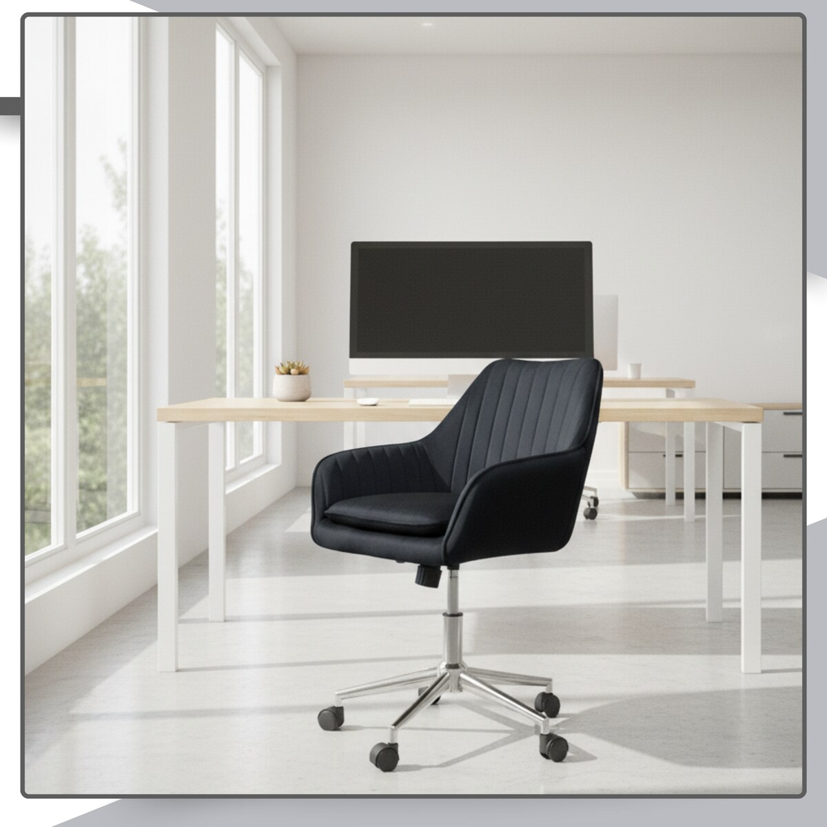 Krzesło biurowe fotel obrotowy welurowy czarny do biurka toaletki