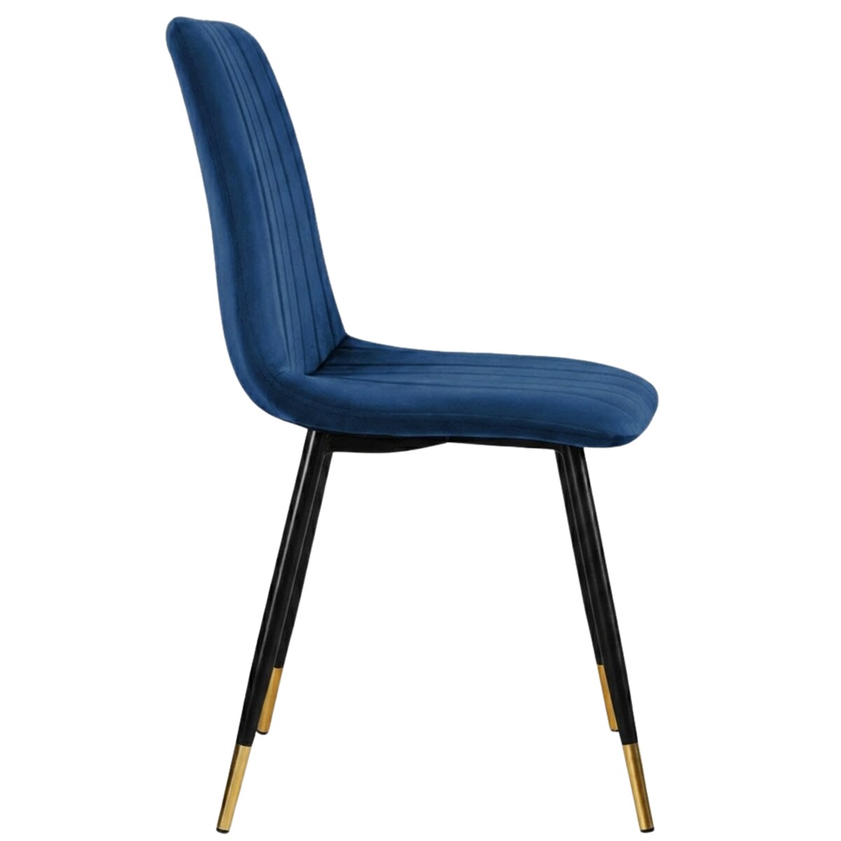 Krzesło do jadalni i salonu granatowy welur – nowoczesne krzesło na czarnych nogach