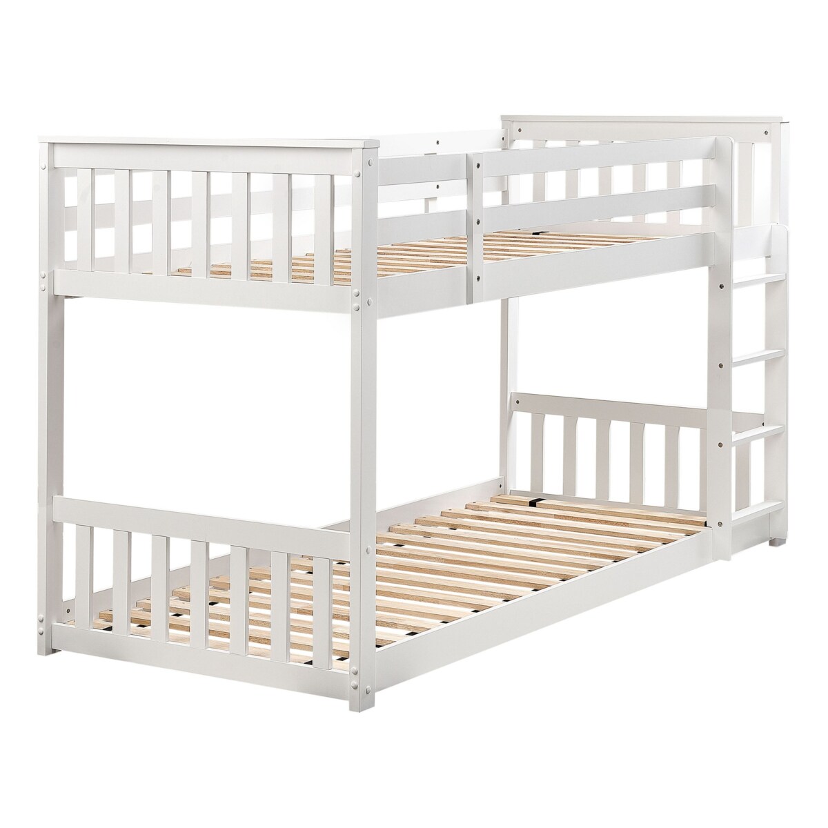 Łóżko piętrowe drewniane 90 x 200 cm białe LAZER