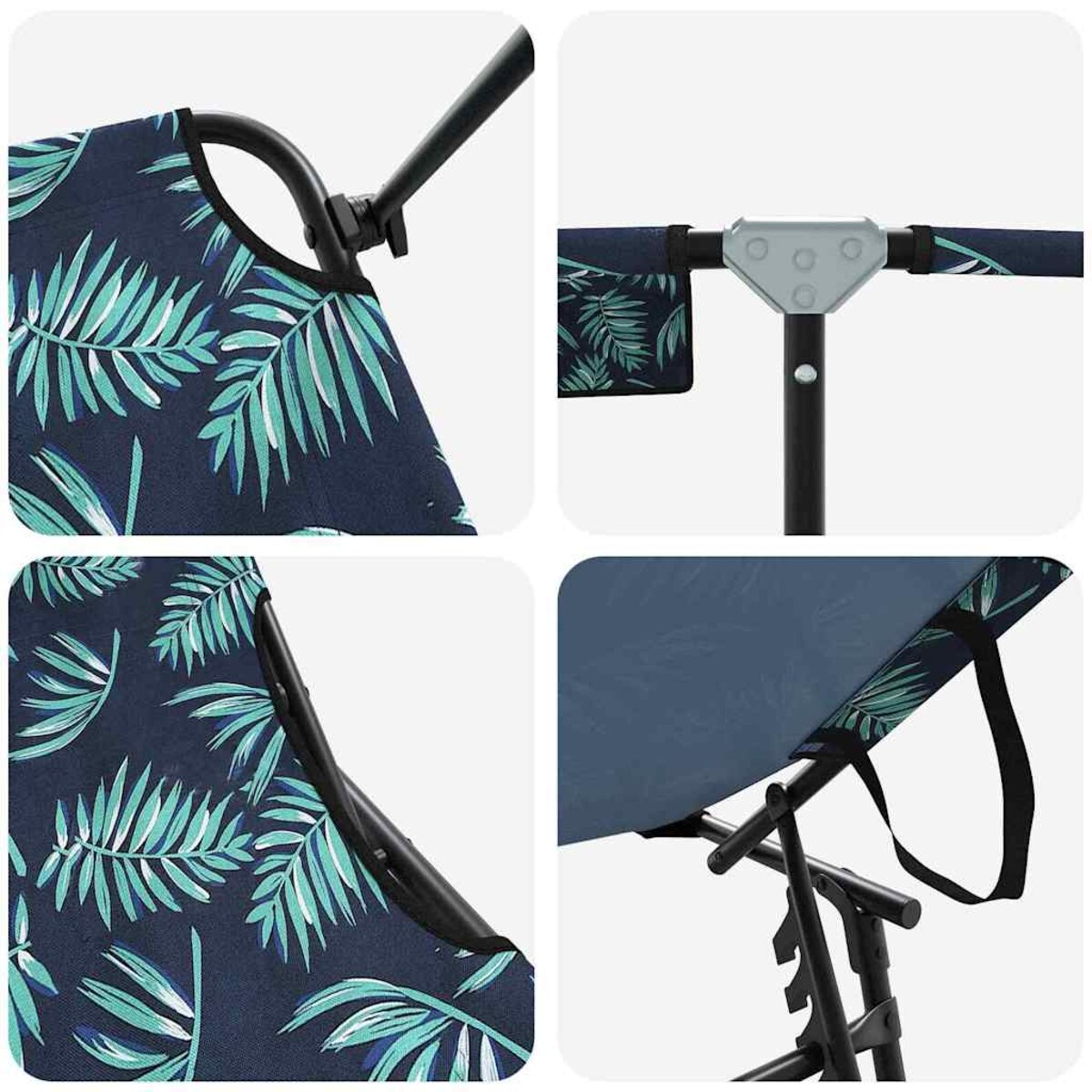 vidaXL Składany leżak z poduszką 2 pcs Zielony 56 x 190 x 81cm tkanina