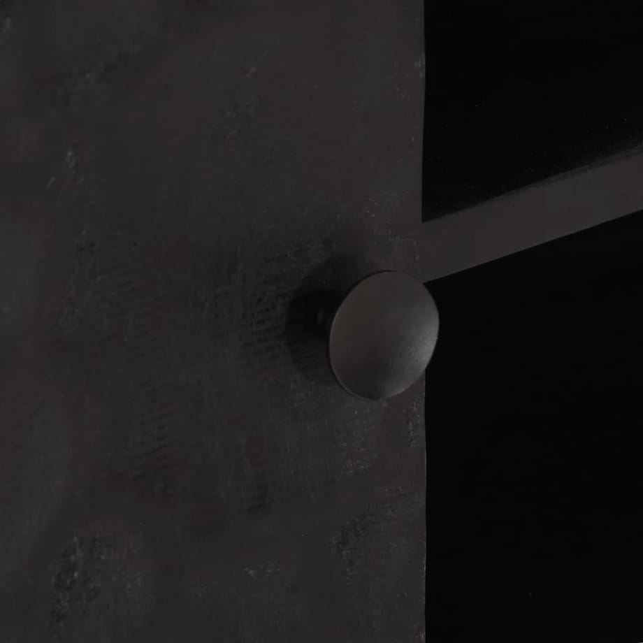 vidaXL Szafka pod TV, czarna, 110x30x40 cm, lite drewno mango i żelazo