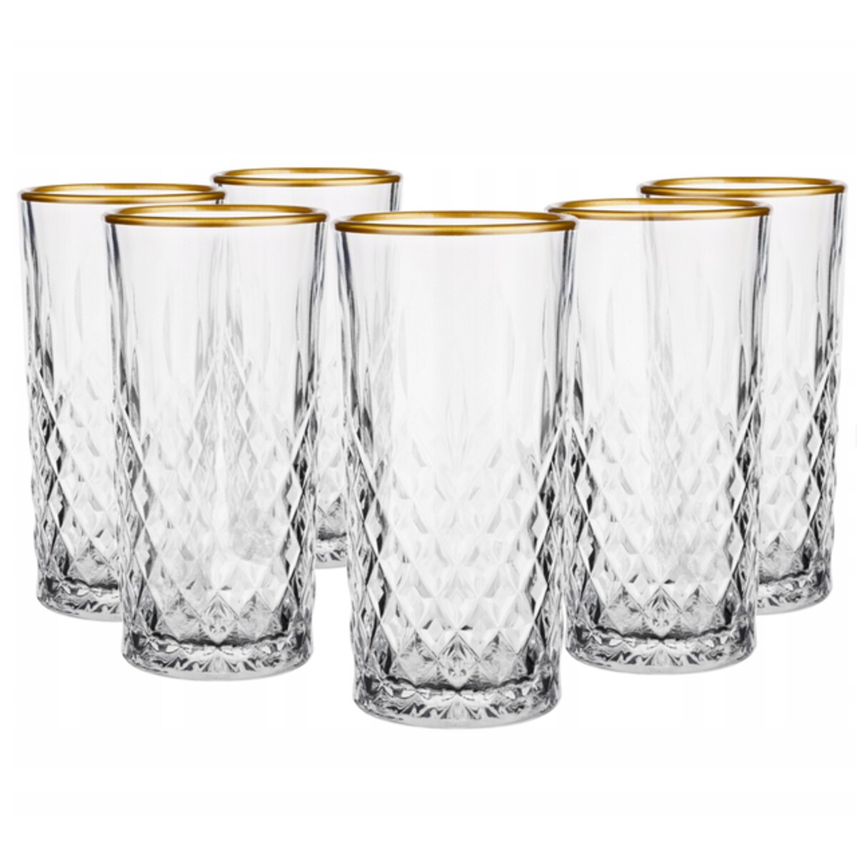 Szklanki do Whisky Zestaw Szklanka 6 szt. Złote Linie Wysokie 280 ml