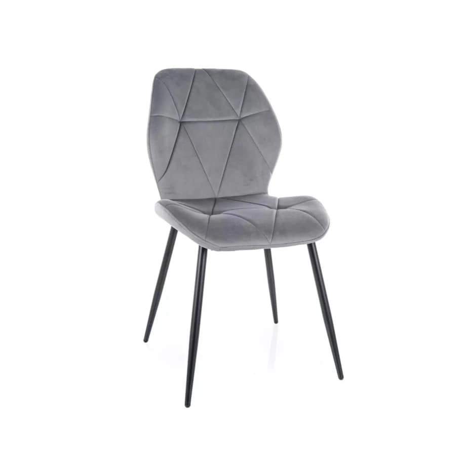Krzesło tapicerowane RICK VELVET szare
