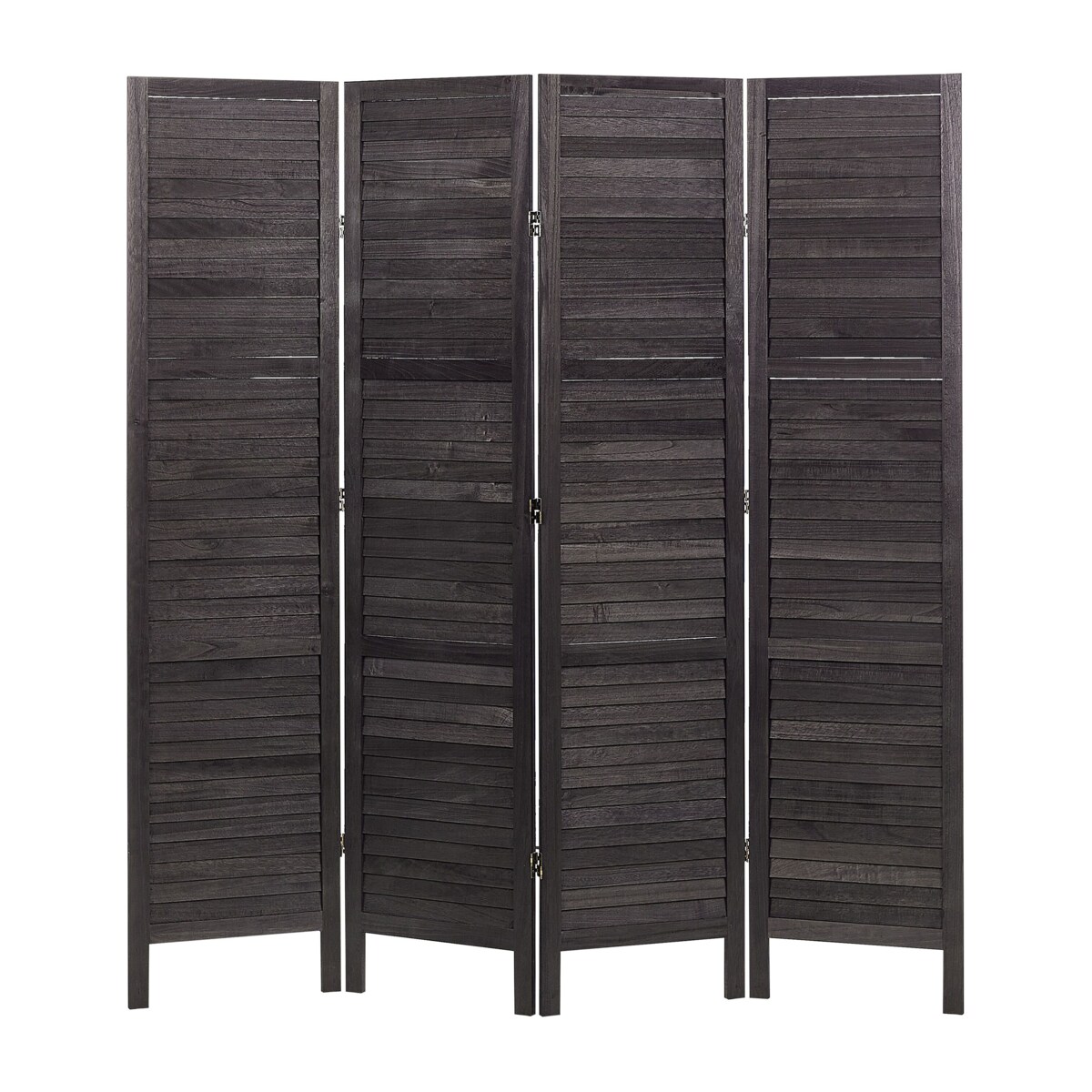 4-panelowy składany parawan pokojowy drewniany 170 x 163 cm ciemnobrązowy AVENES