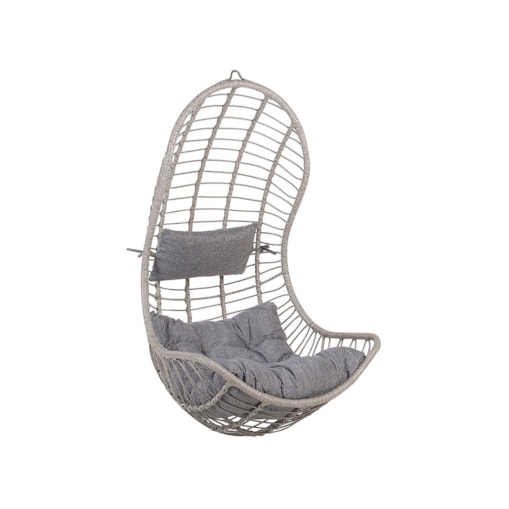 Fotel wiszący z technorattanu szary PINETO