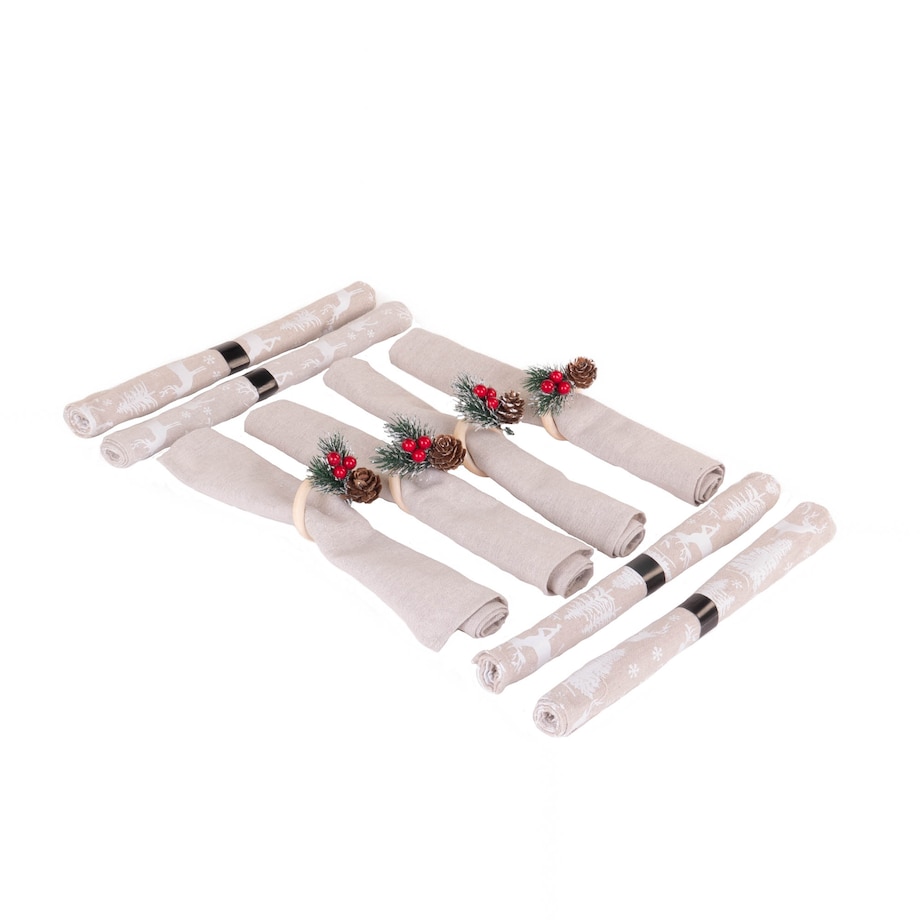 Zestaw do dekoracji stołu, serwetki i podkładki, dla 4 osób