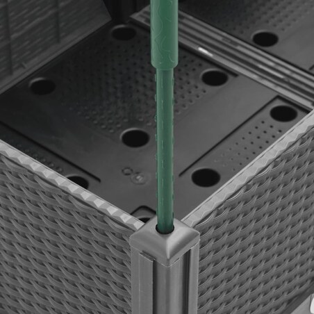 vidaXL Donica ogrodowa z kratką, jasnoszara, 40x40x142,5 cm, PP