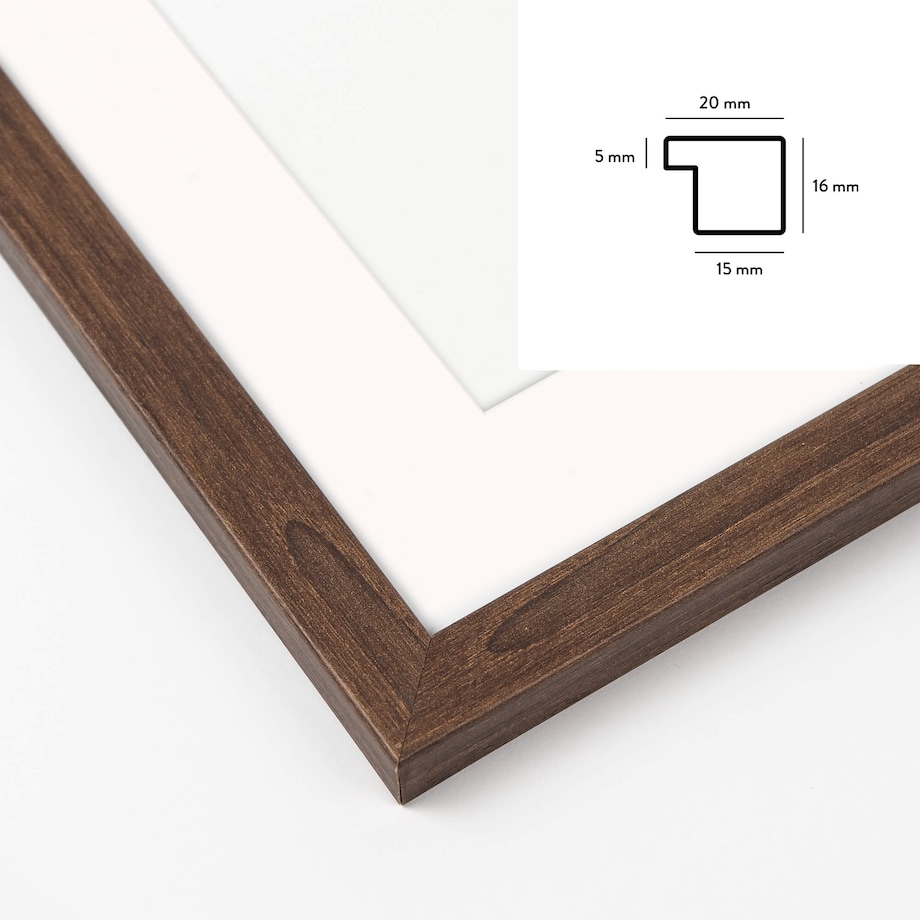 Ramka na zdjęcia z passe partout ramka 60x80 cm z okienkiem passe partout na zdjęcie 50x70 cm kolor brązowy FRAMAI®