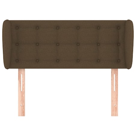 vidaXL Zagłówek uszak, ciemnobrązowy, 103x23x78/88 cm, tkanina