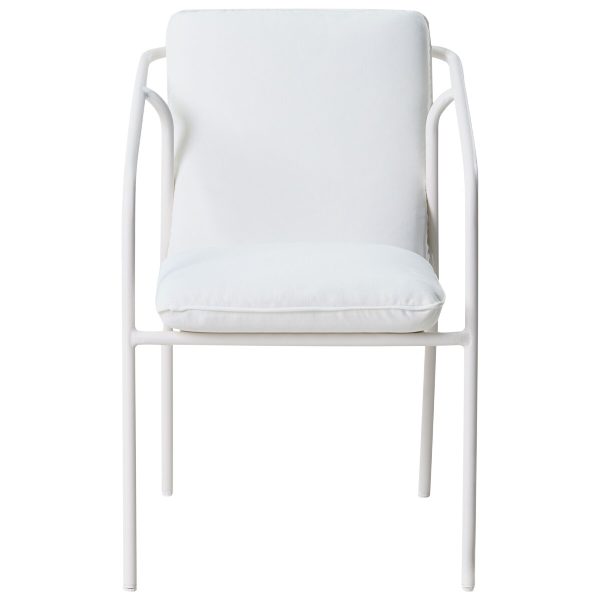 Zestaw 4 krzeseł ogrodowych z poduszkami ASCIANO Metal Biały