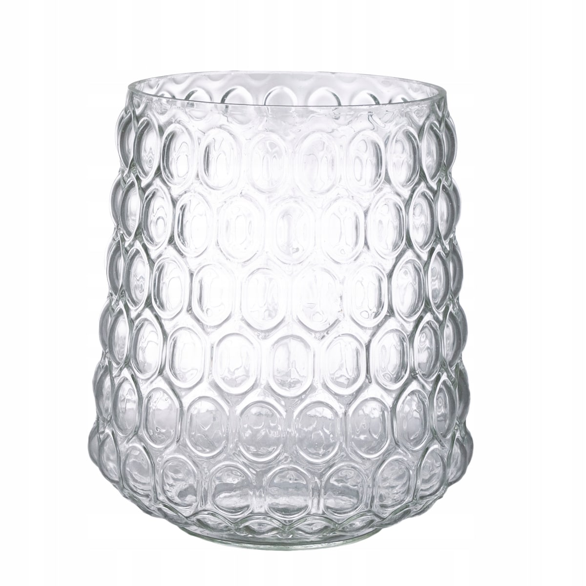 WAZON SZKLANY w kółka przezroczysty śr. 18cm