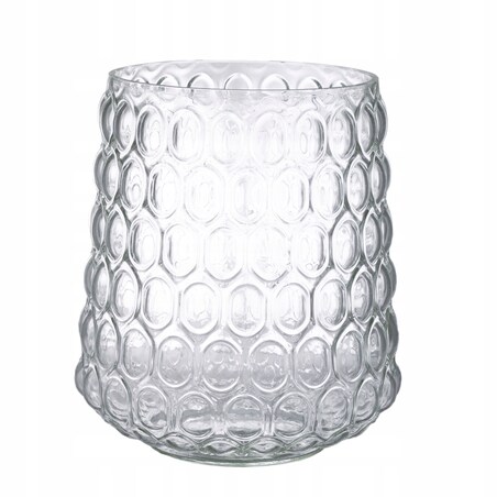 WAZON SZKLANY w kółka przezroczysty śr. 18cm