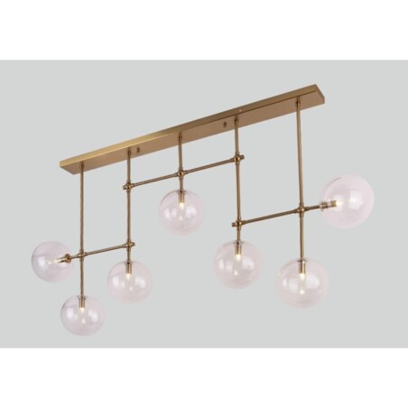 LAMPA wisząca LOLLIPOP P0295 Maxlight metalowa OPRAWA listwa szklane kule balls ZWIS na prętach mosiądz przezroczysty