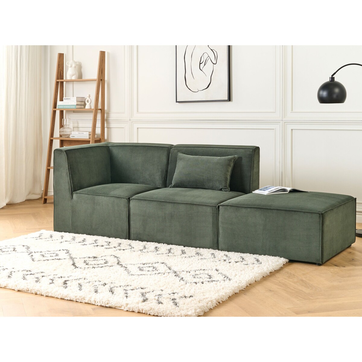 Moduł 1-osobowy sztruksowy ciemnozielony LEMVIG