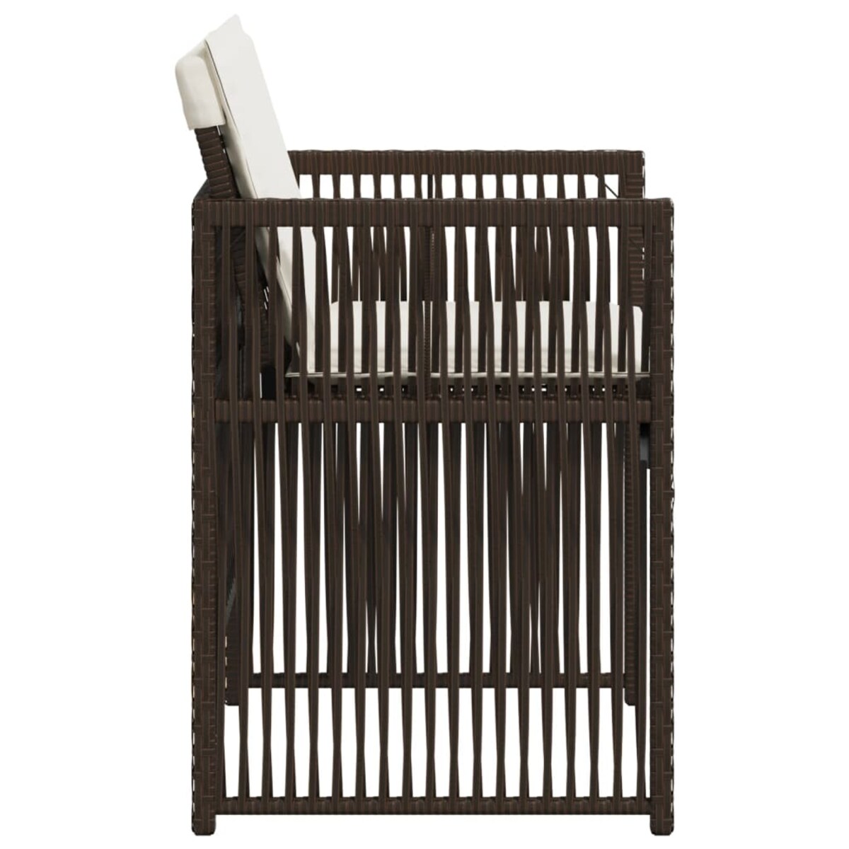 vidaXL Krzesła ogrodowe z poduszkami, 4 szt., brązowe, polirattan