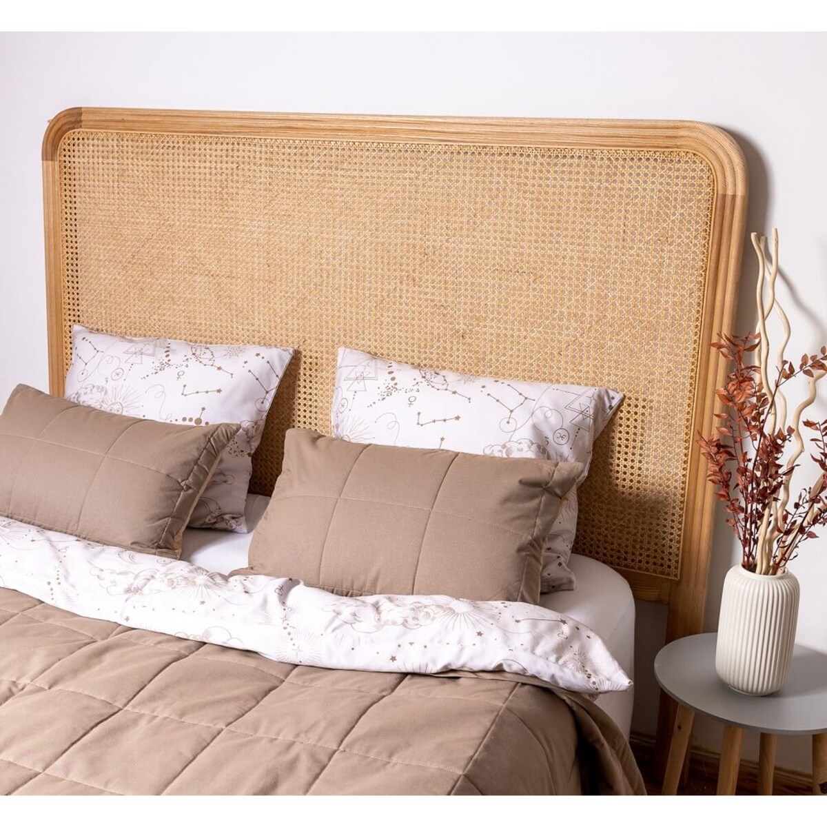 Narzuta pikowana light brown/beige 260 x 220 cm