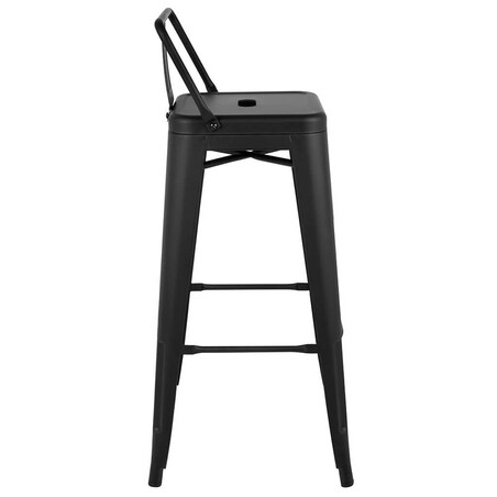 Krzesełko barowe Tower Back czarny hoker z oparciem