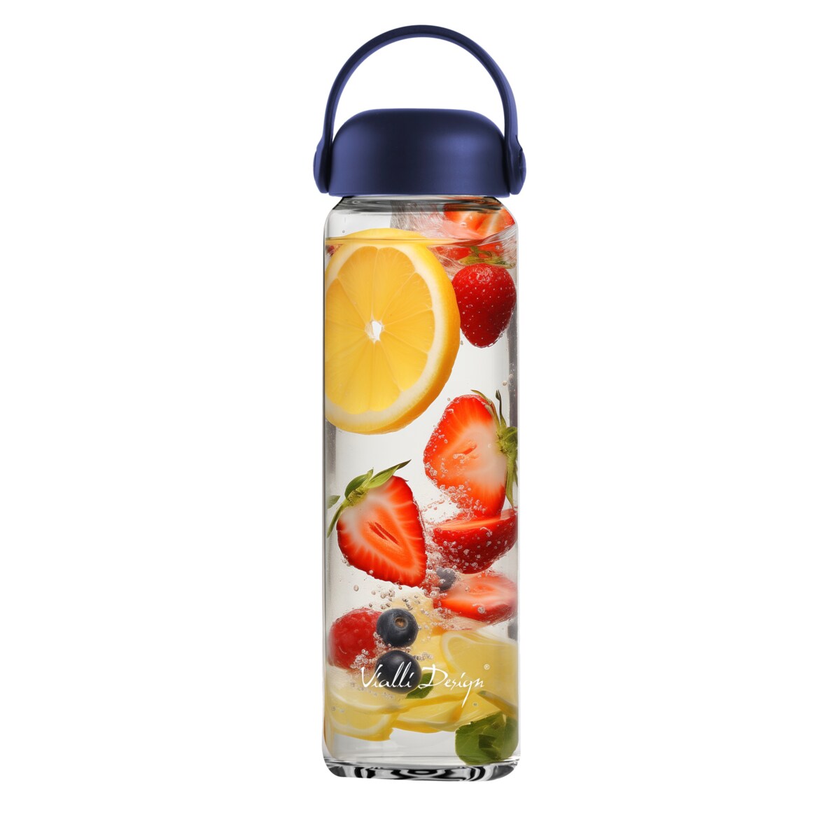 Szklana butelka na wodę Fuori 540 ml granatowa 30244