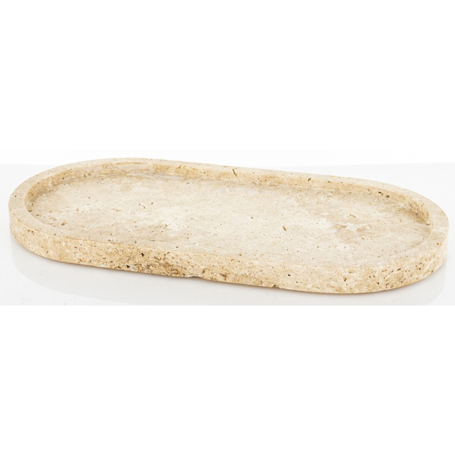 Taca dekoracyjna owalna trawertynowa 30x15x2 cm