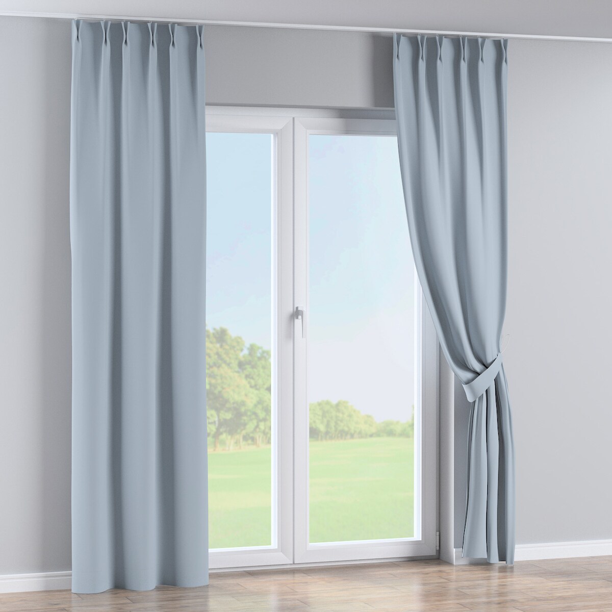 Zasłona na haczykach flex podwójnych 130x260 gołębi szary