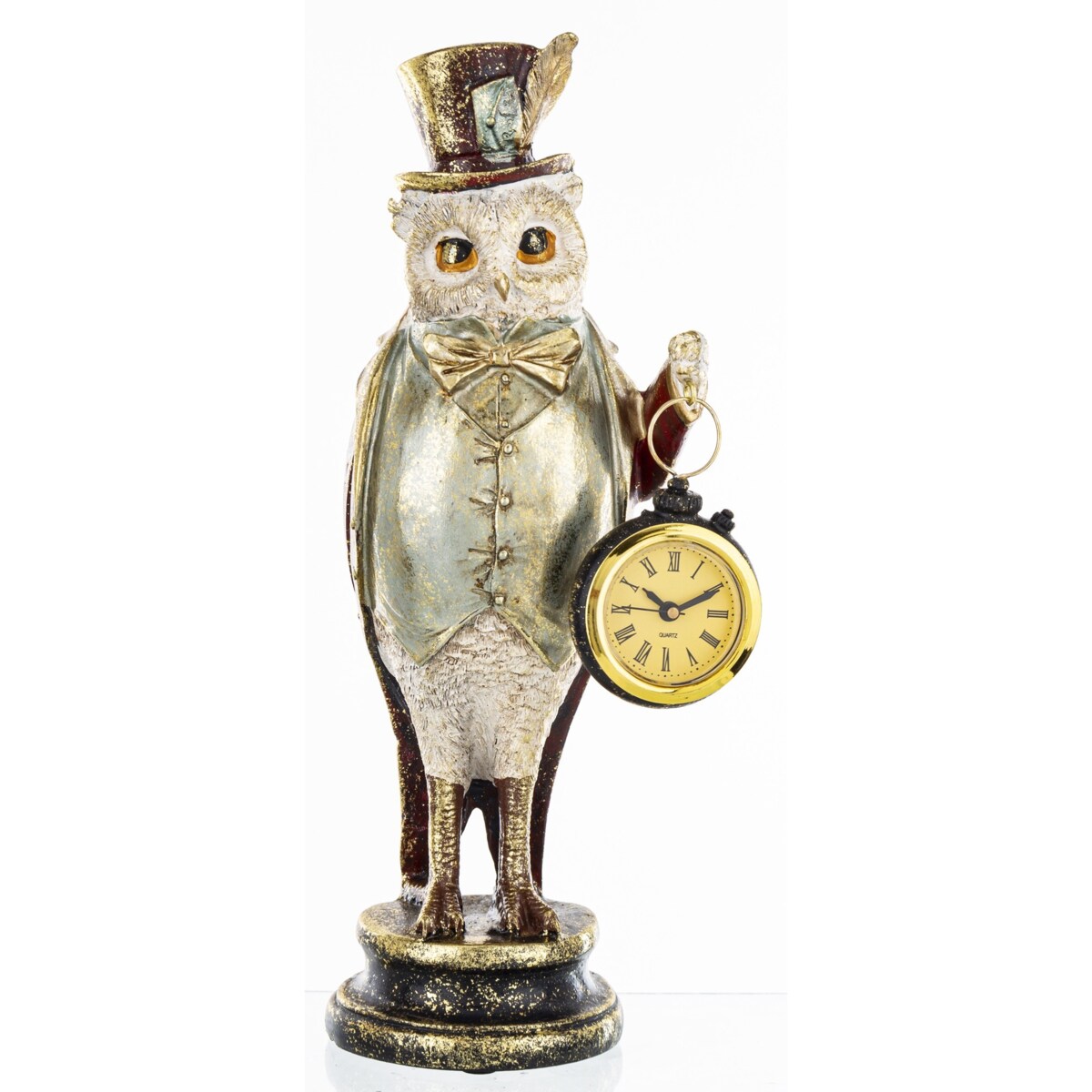 Dekoracja - figurka 28x12x10 cm SOWA-2 z zegarkiem