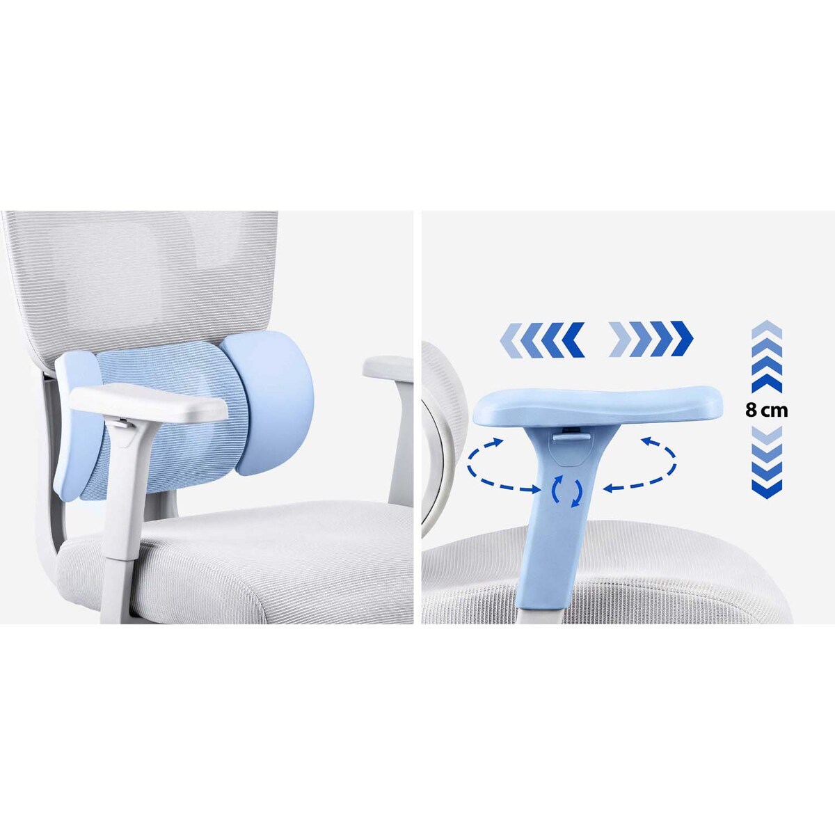 Fotel biurowy obrotowy Sofotel Talin ergonomiczny regulowany z mikrosiatką szary