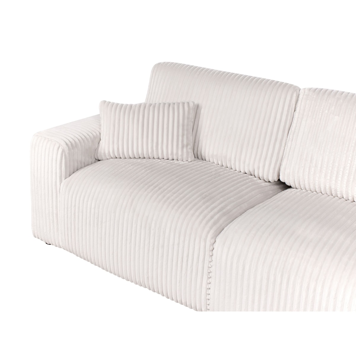 Sofa 3-osobowa sztruksowa złamana biel SANDORA