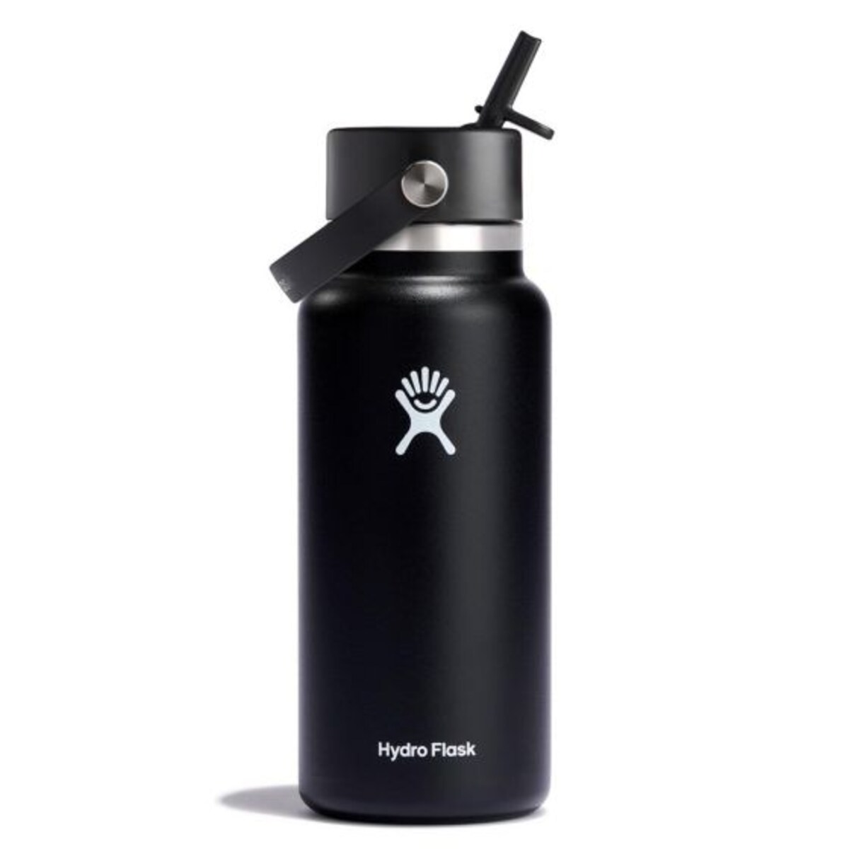 Butelka termiczna (czarna) Wide Mouth Flex Straw Cap Hydro Flask