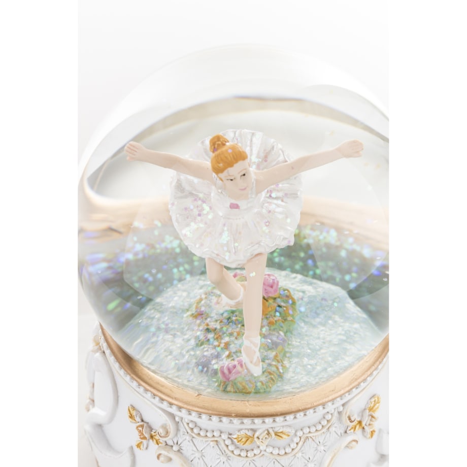 Szklana kula śnieżna z pozytywką 16x11x11 cm BALLERINA