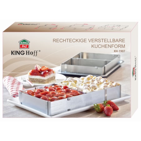 Regulowana forma do ciasta 34-52x27-18,5x5cm Tortownica Rant cukierniczy KINGHOFF