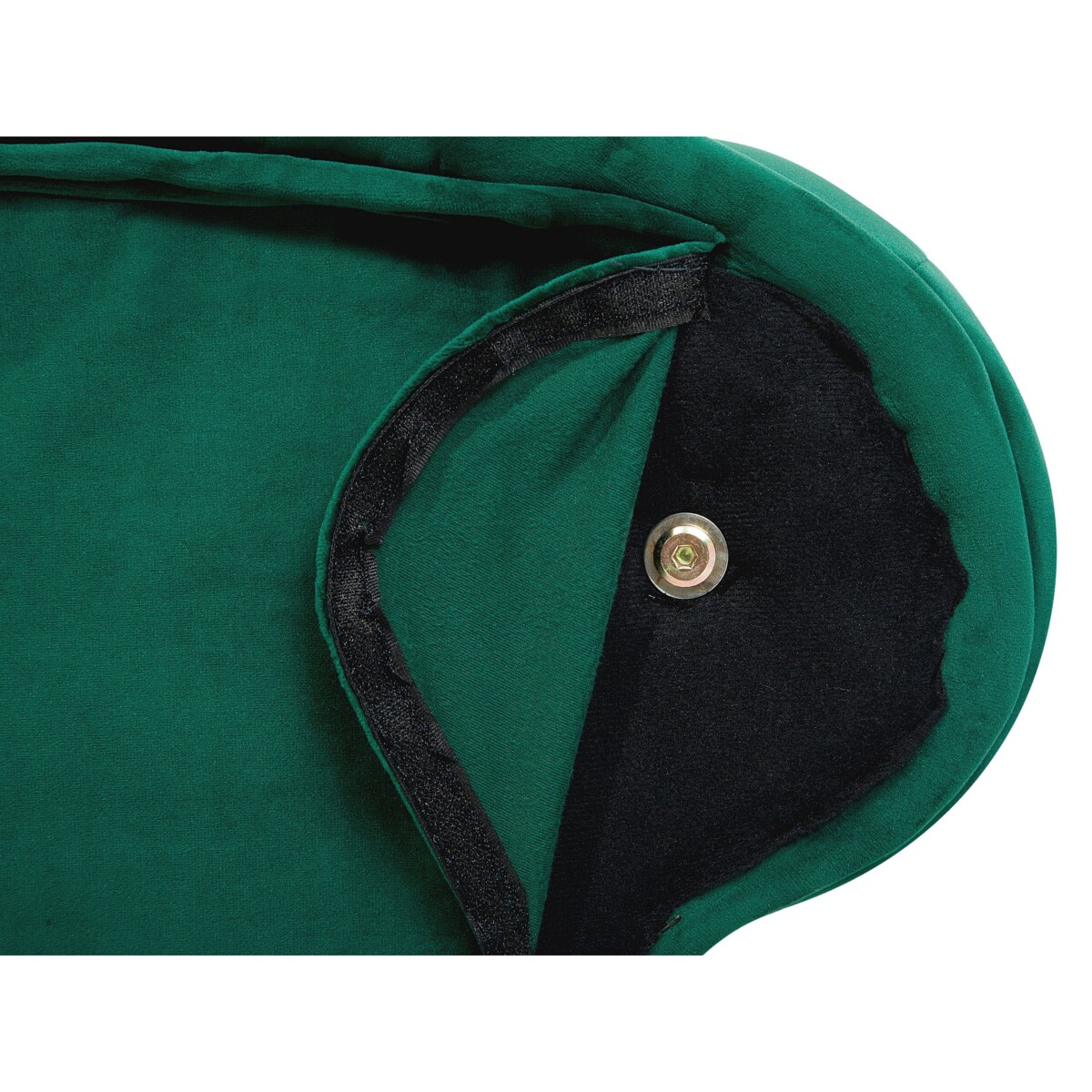 Szezlong welurowy lewostronny ciemnozielony NIMES