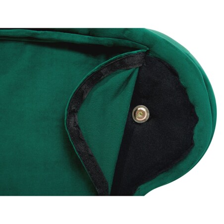 Szezlong welurowy lewostronny ciemnozielony NIMES