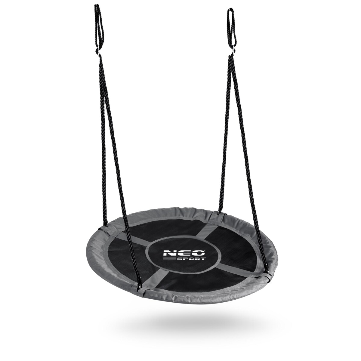 Huśtawka ogrodowa Neo-Sport Swingo bocianie gniazdo fotel wiszący 110 cm czarno-szara