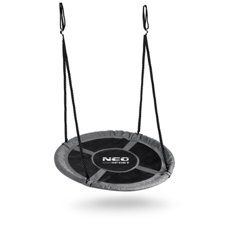 Huśtawka ogrodowa Neo-Sport Swingo bocianie gniazdo fotel wiszący 110 cm czarno-szara