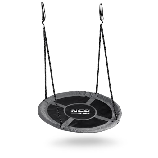 Huśtawka ogrodowa Neo-Sport Swingo bocianie gniazdo fotel wiszący 110 cm czarno-szara