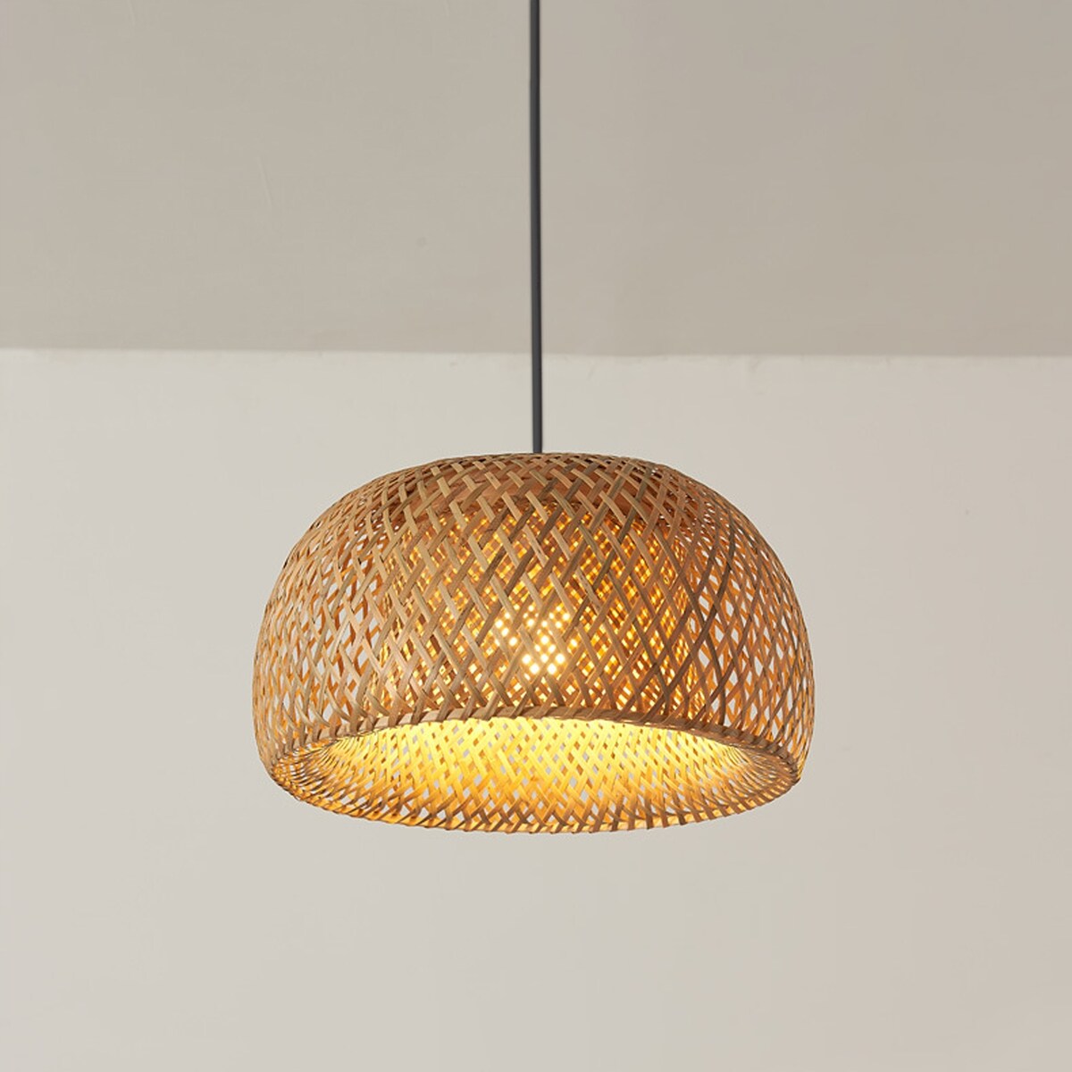 Lampa Wisząca Naturalna Boho Bambusowa Pleciona