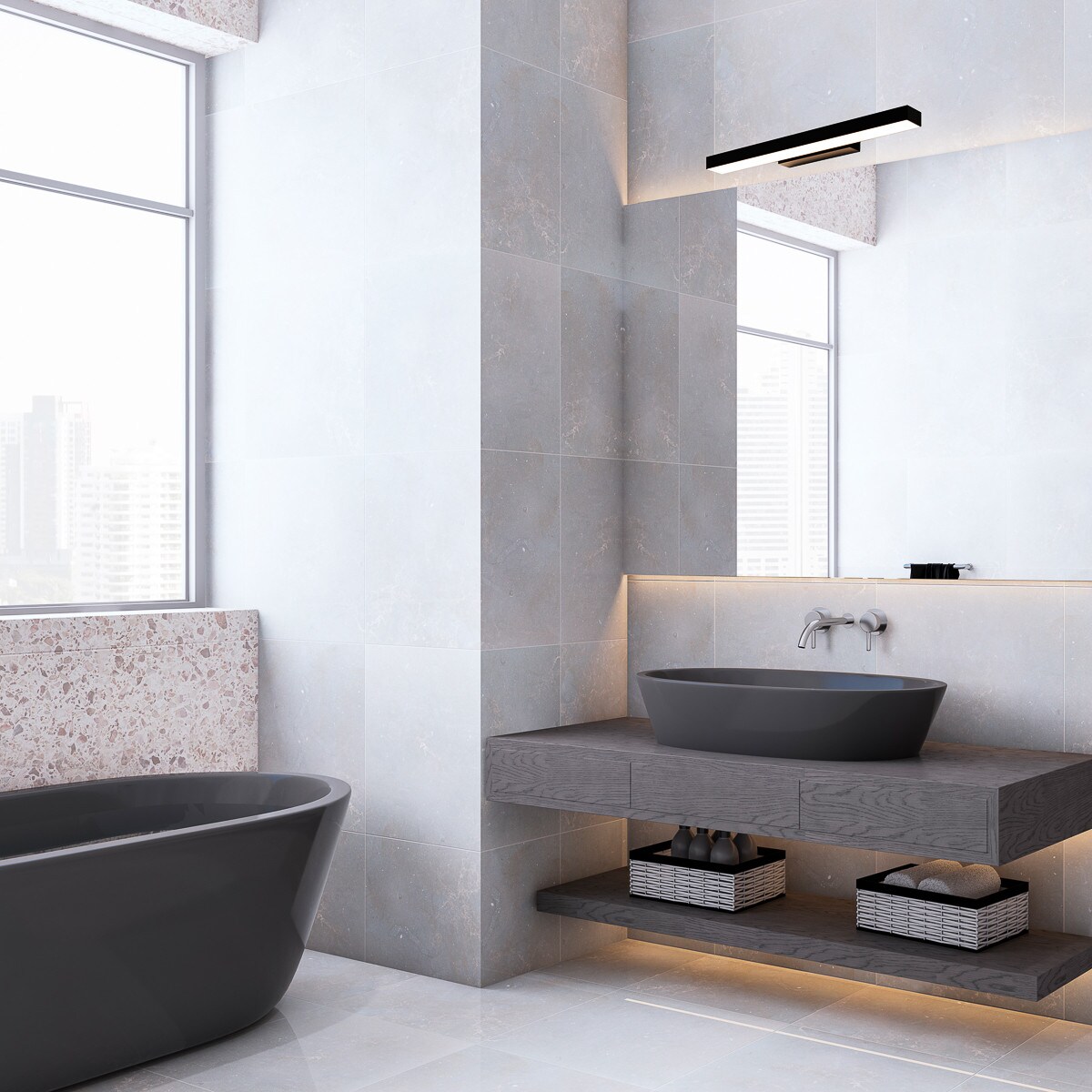 Kinkiet Light Prestige Aqua czarny LED CCT 3000K/4000K/6000K (regulowana) 1 szt.